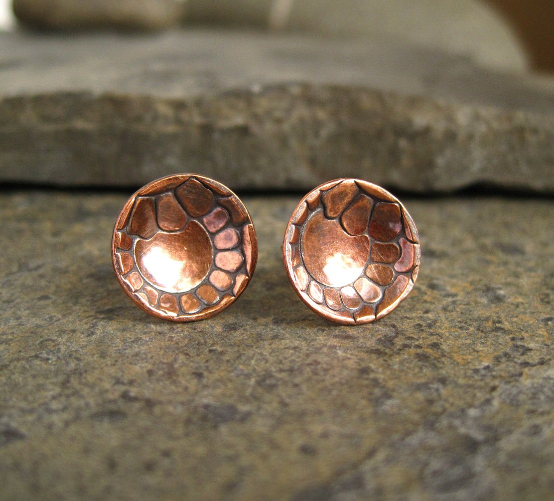 New Embossed Metal Earrings