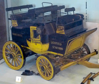 Model of stage coach at National Trust Carriage Museum at Arlington Court.jpg