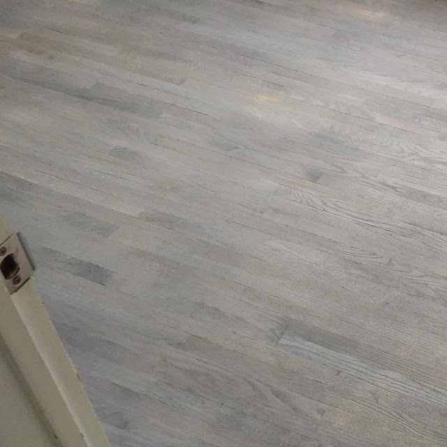 from Gardners 2 Bergers DIY Driftwood Gray White Oak Floor