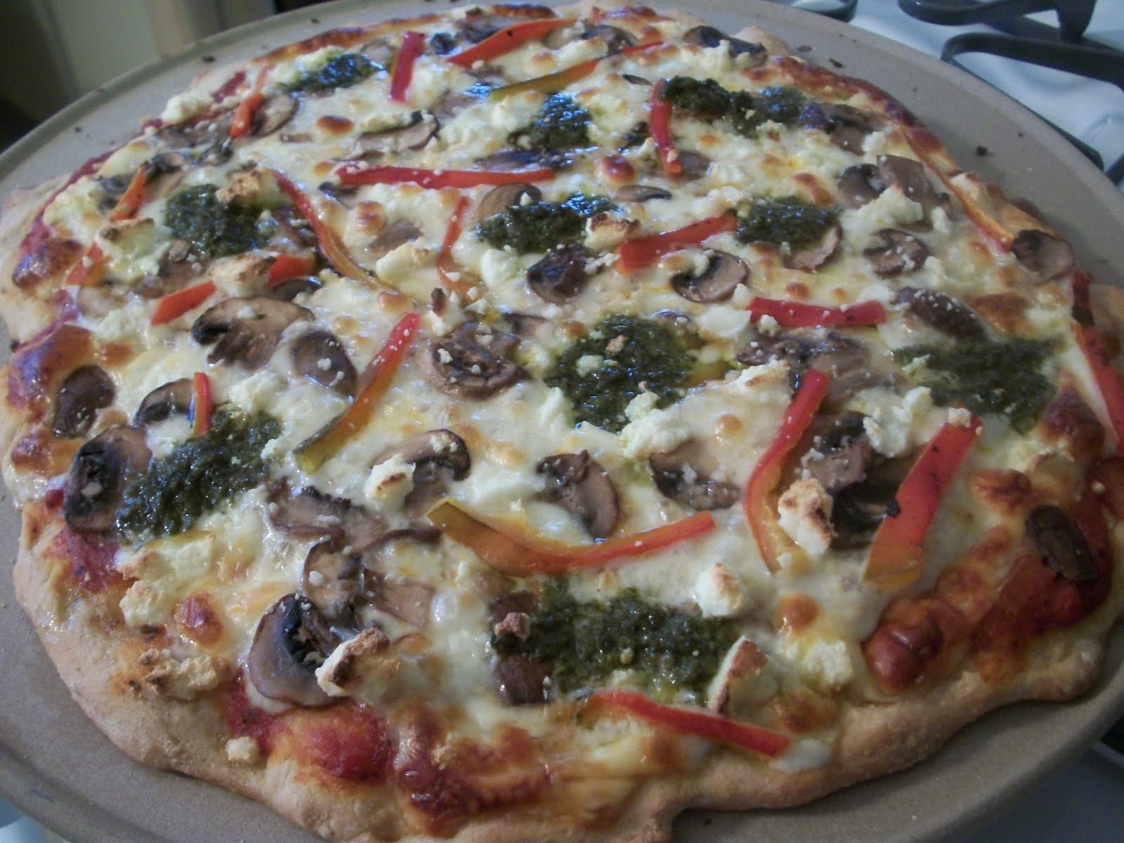 Cook with Sara Portobello Pesto Pizza