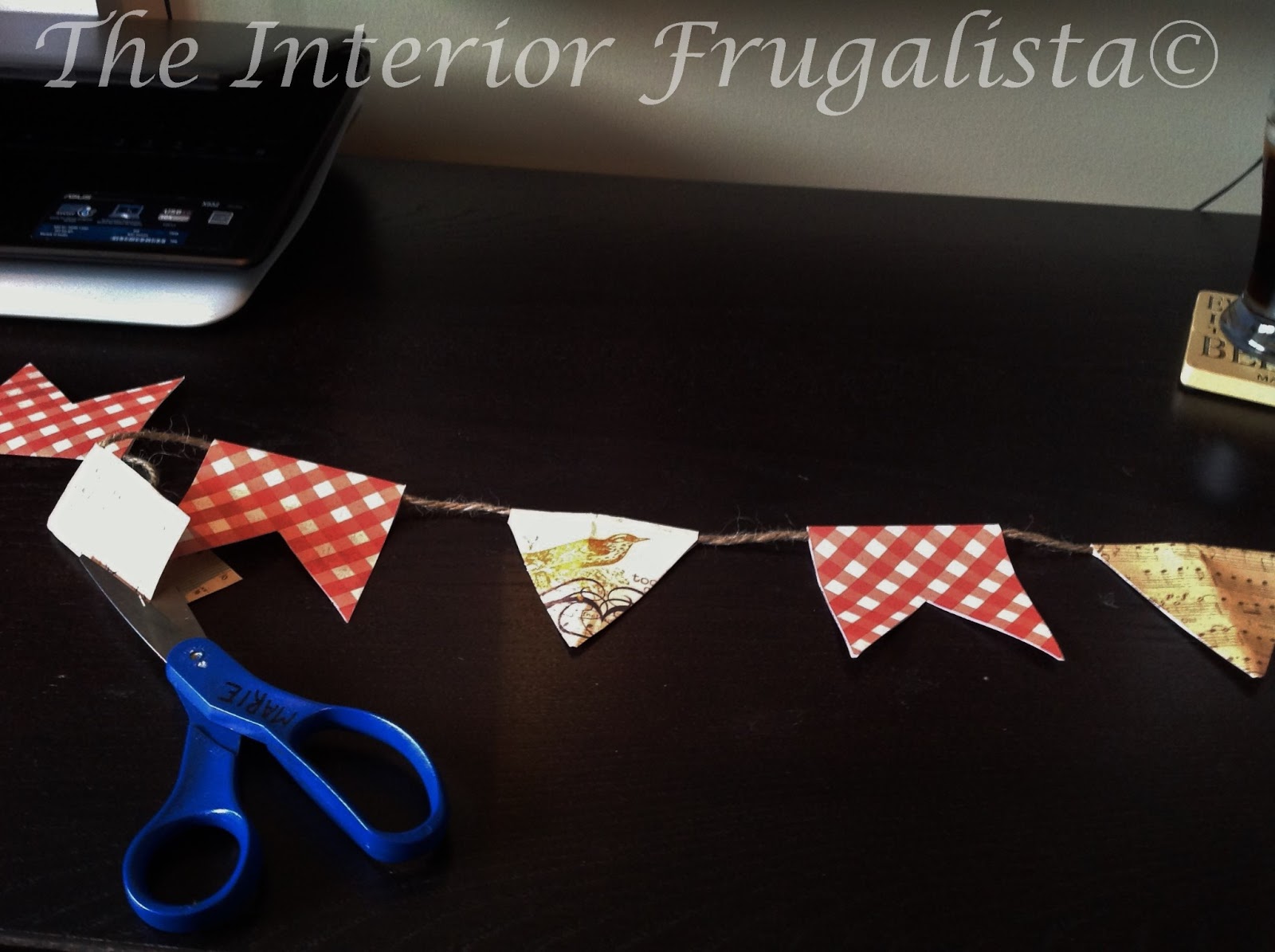 Fun scrapbook paper mini bunting flag banner! The Interior Frugalista