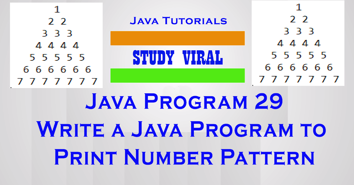 Java Program 29 - Java Program to Number Pattrens - Study Viral ~ Study ...