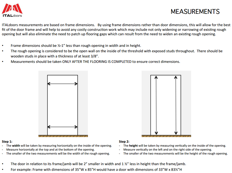 Importance of Accurate Measurements - ITALdoors