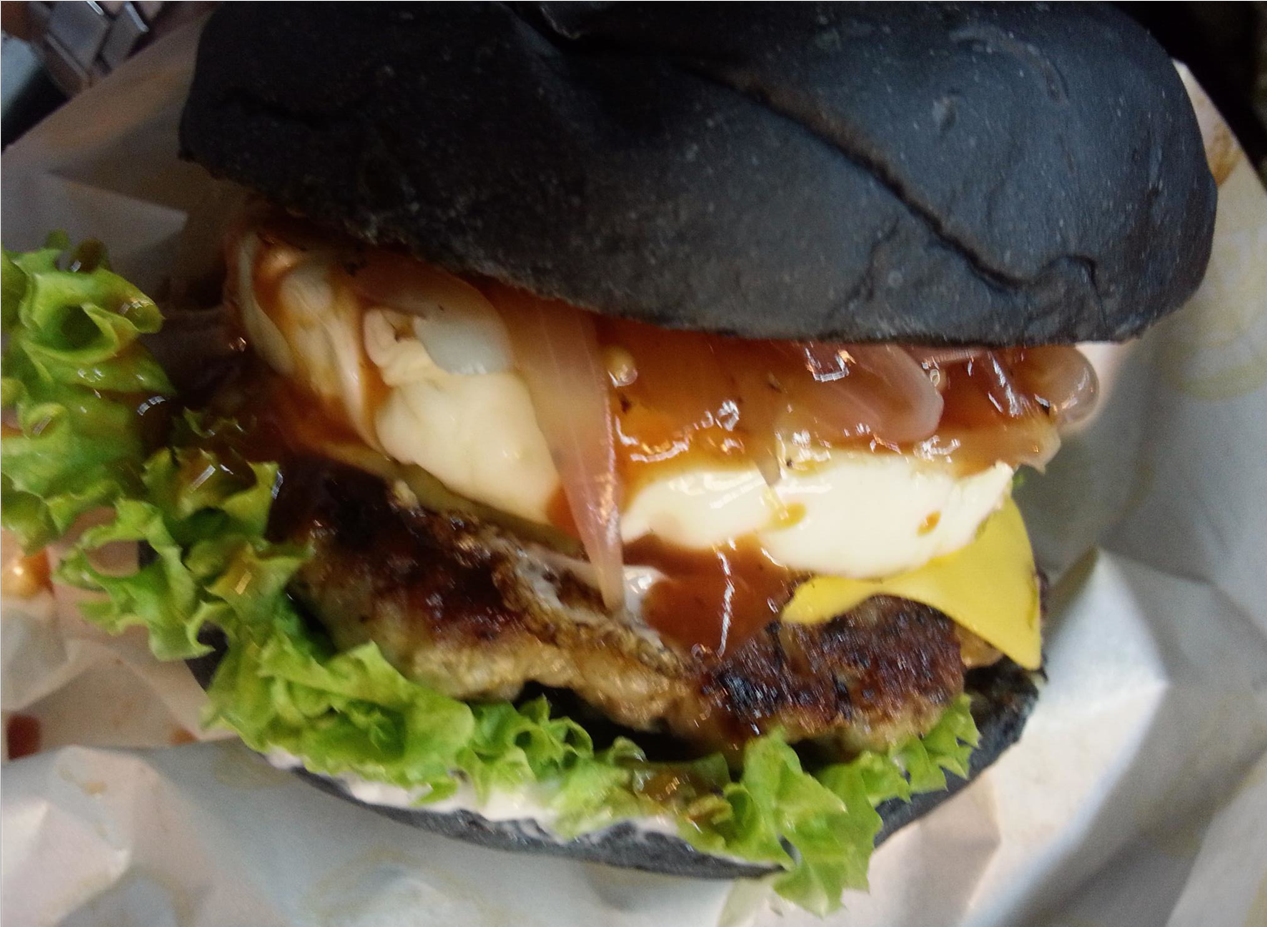 Our Journey Penang Stack Burger Charcoal Pork Burger