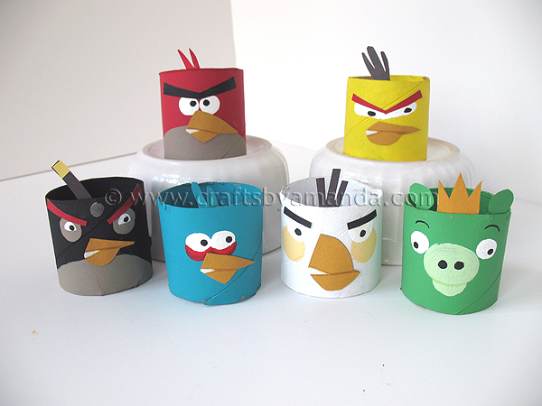 Angry Birds from Cardboard Tubes - Crafts by Amanda