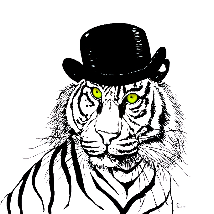 Top Hat Tiger by Anna Collins