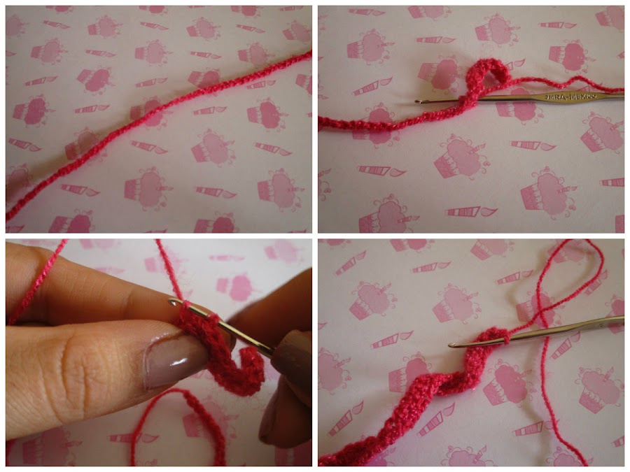 Rosa tejida con ganchillo