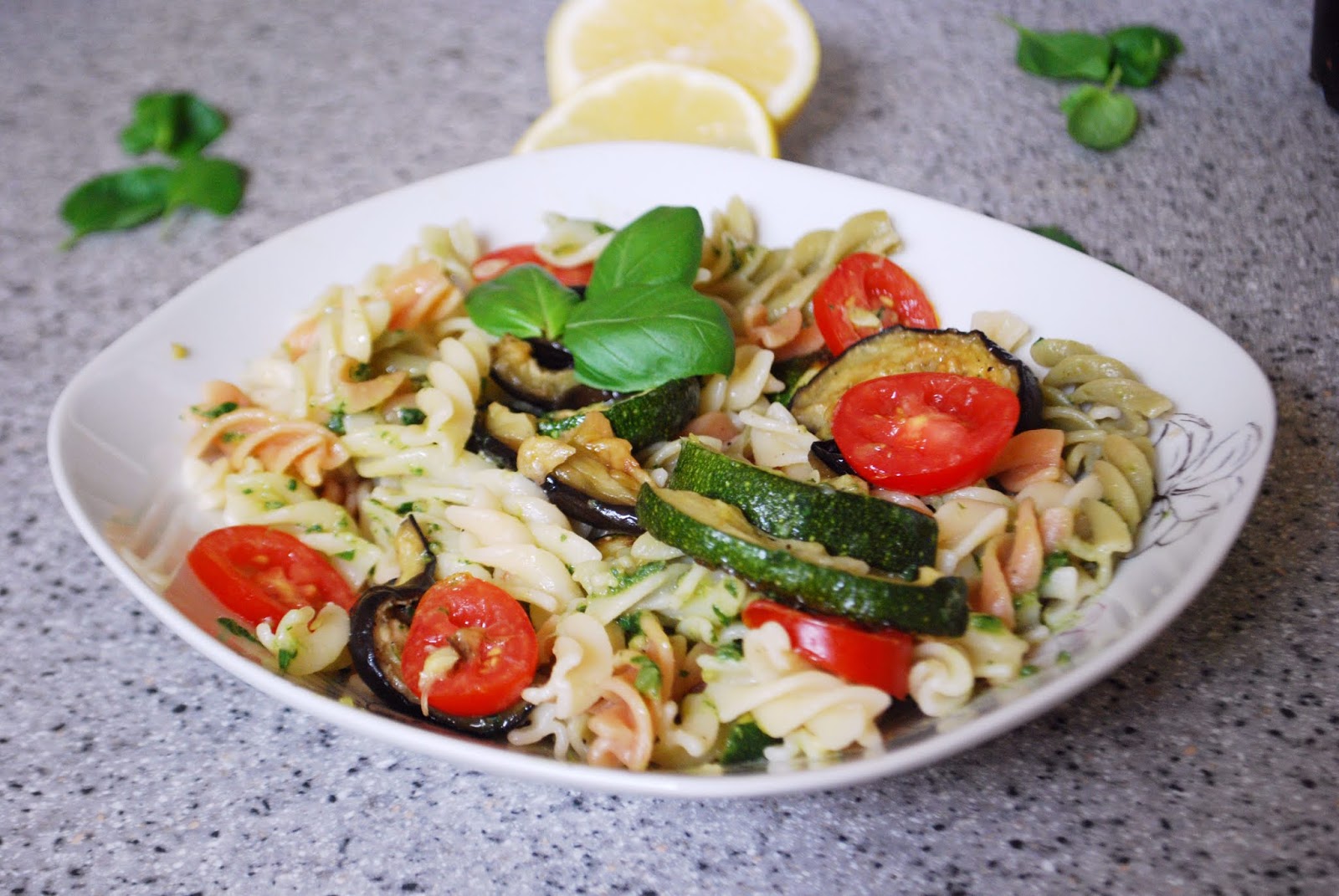 FUSILLI WITH PESTO AND GRILLED VEGETABLES THE KITCHEN MISSES