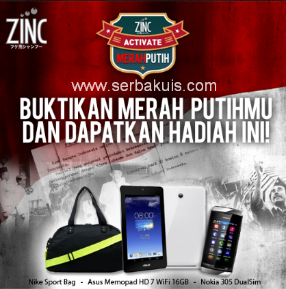 Zinc Activate Merah Putih Berhadiah ASUS Memo Pad HD 7 Wifi
