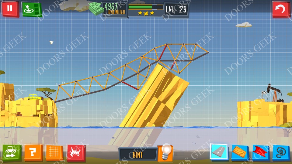 Build a Bridge! Level 29 Solutions Doors Geek