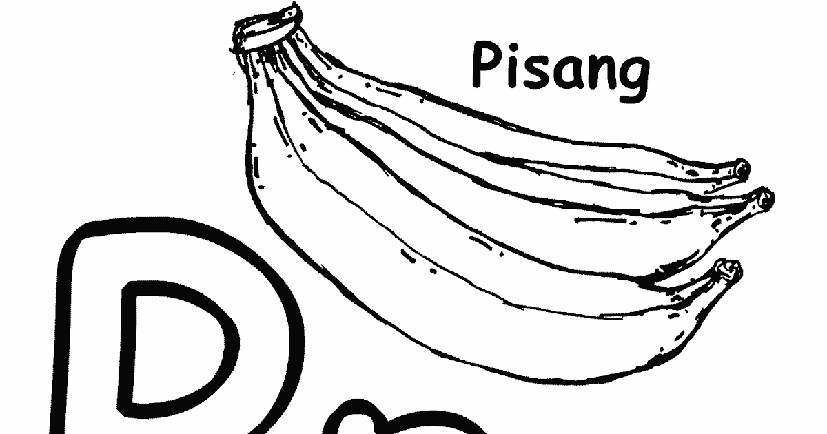 Mewarnai Huruf P Gambar Buah Pisang - Contoh Gambar Mewarnai