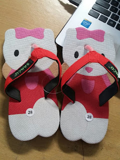 Sandal Sancu happy cat merah sancu hello kitti, sandal sancu helo kitti