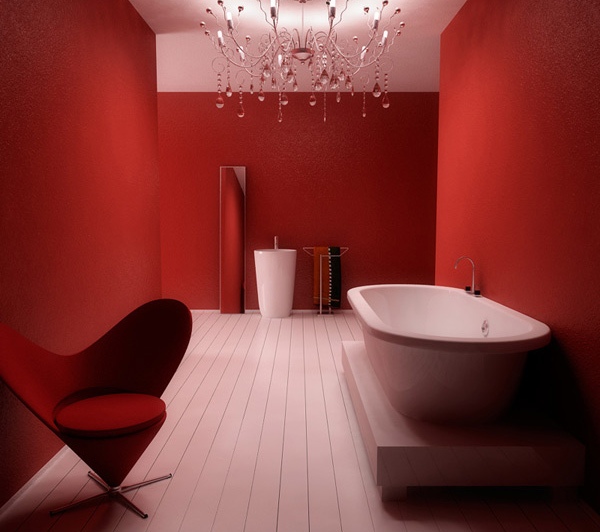 Desain Kamar Mandi Unik Bernuansa Warna Merah Desain Kamar Mandi Unik Bernuansa Warna Merah