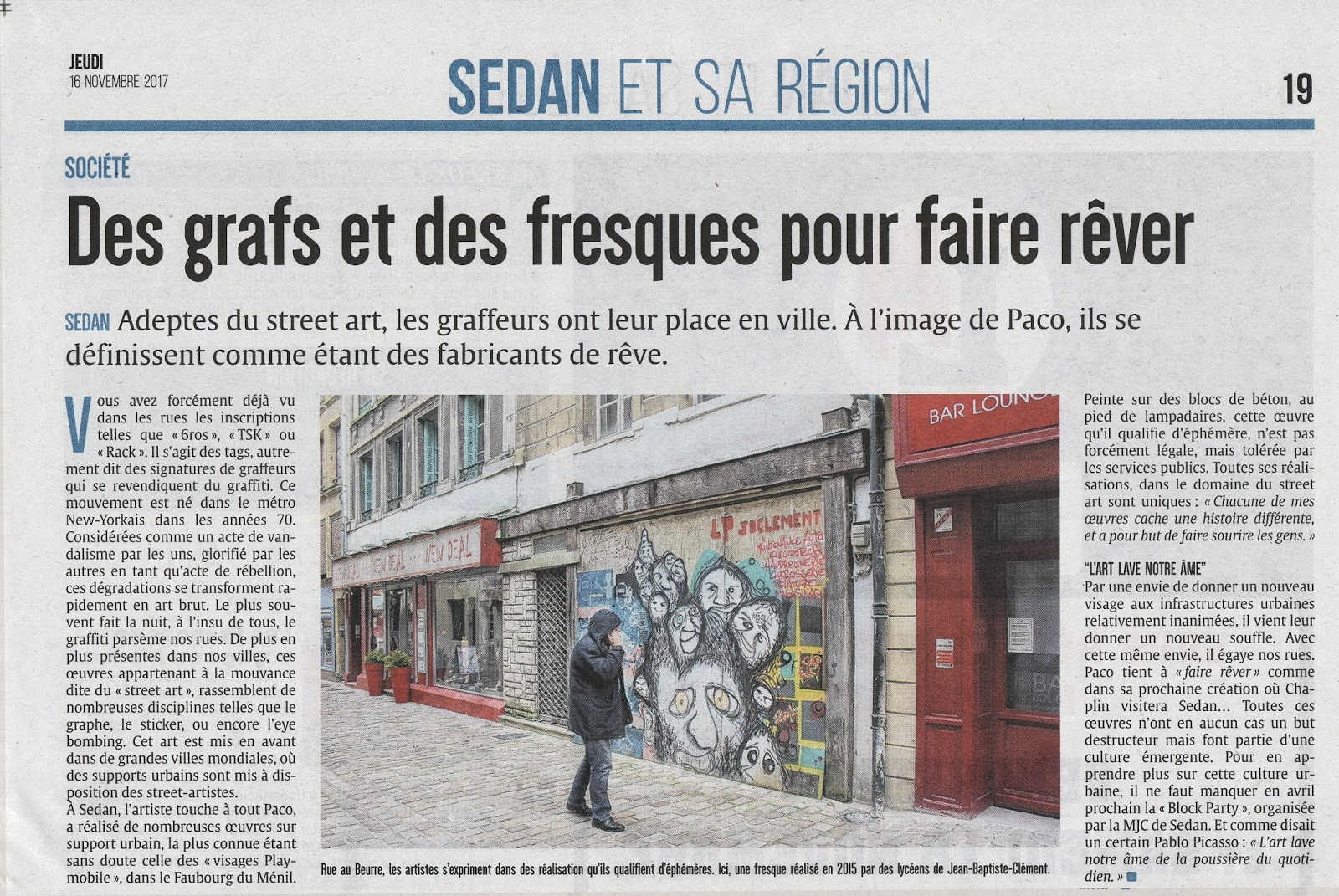 Paco artiste peintre illustrateur graphiste article du journal l