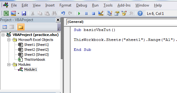 VBA basic Operation