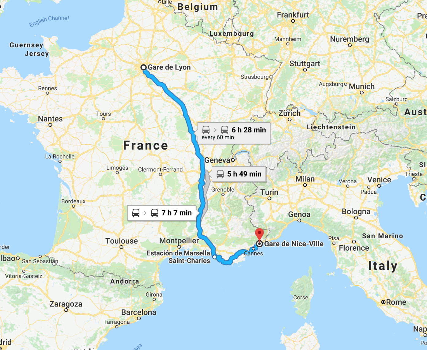 Years From Now Paris To Nice Via Sncf Train