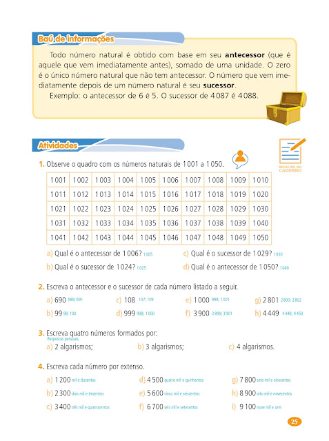 Atividades de Matemática Com Números Naturais 4 Ano