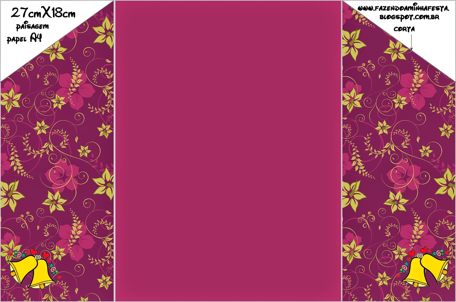 Yellow Flowers in Purple Background Free Printable Envelope and