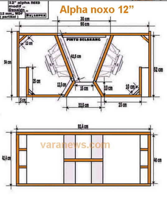 Skema Box Subwoofer 12 inch Alpha Noxo TIPS SOUND SYSTEM