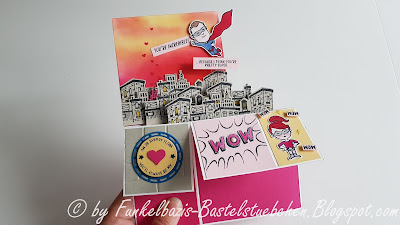 Funkelbazis Bastelstübchen Card in a Box Superhelden Hochzeit