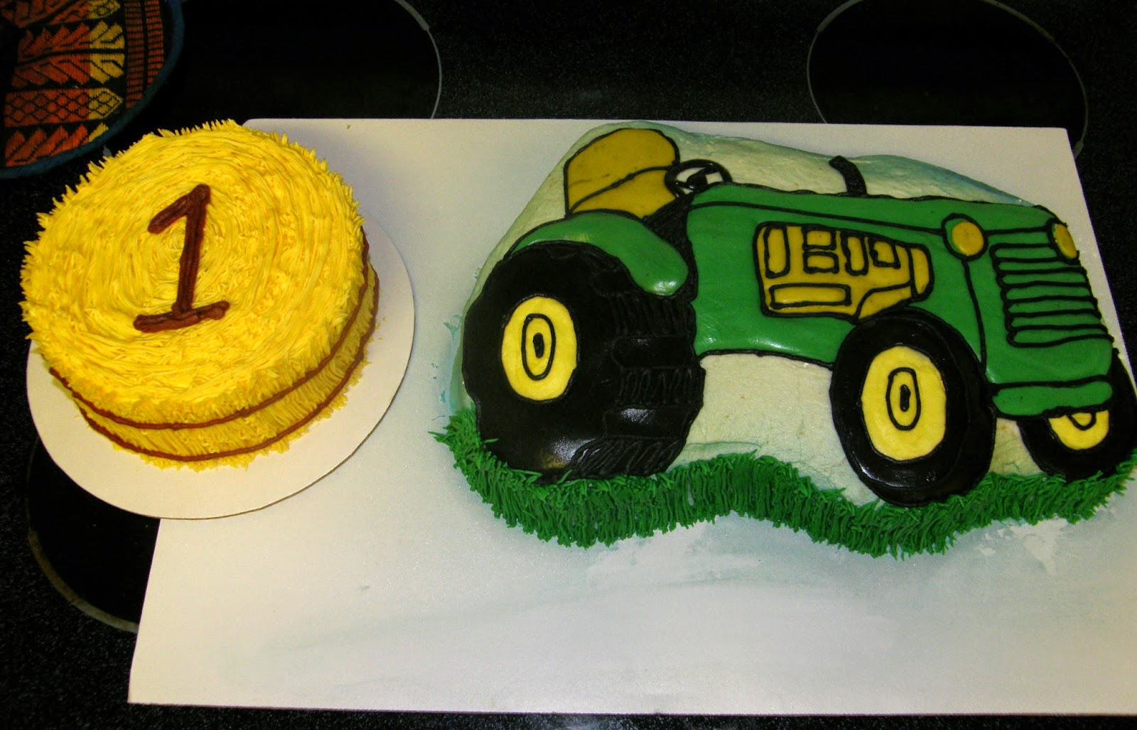 Mrs. Lydia's Kitchen Tractor Cake & Hay Bale Smash Cake