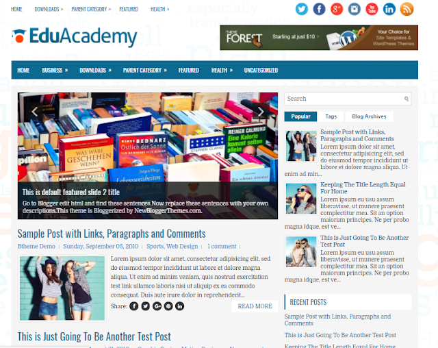 Free Download EduAcademy Blogger Template gratis blogger topic for those who are looking for an exciting novel Education website for bl Free Download EduAcademy Blogger Template