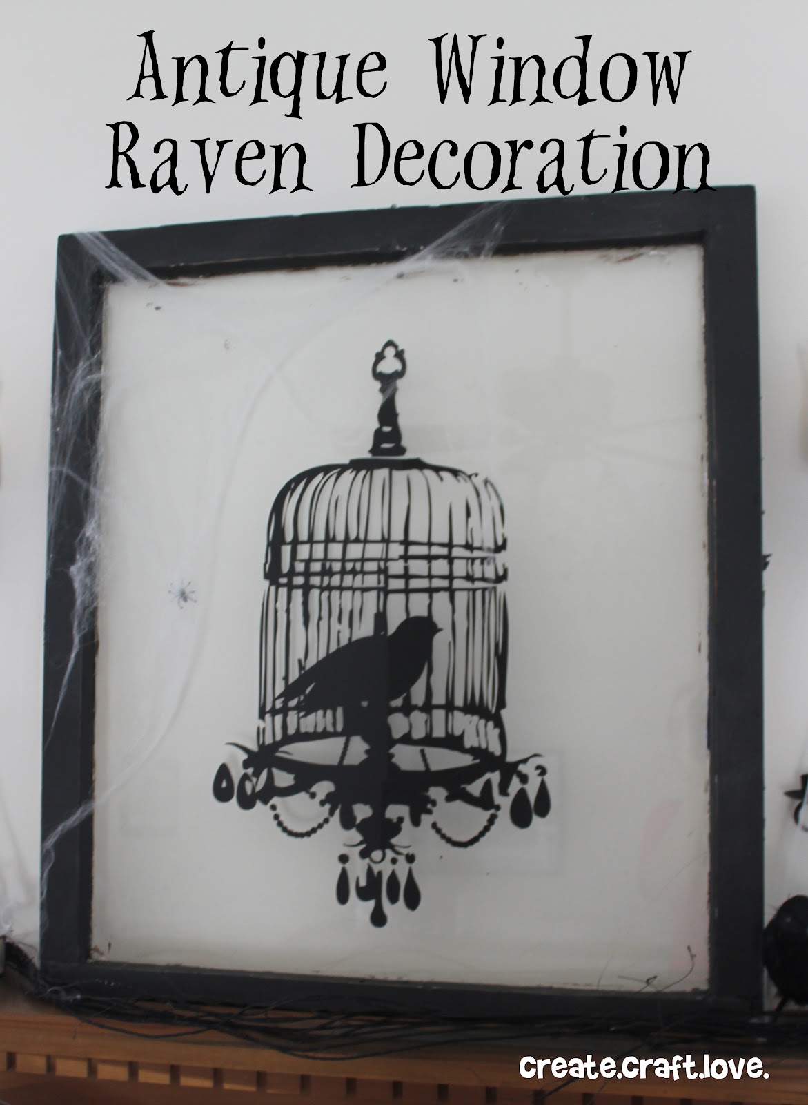 Halloween Window Decoration Inspired by The Raven, image size:1171x1600