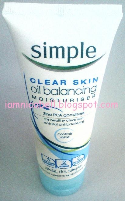 simple oil balancing moisturiser ingredients