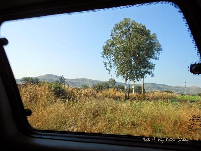 View of the Mumbai-Pune Expressway from the window of my car, Maharashtra India