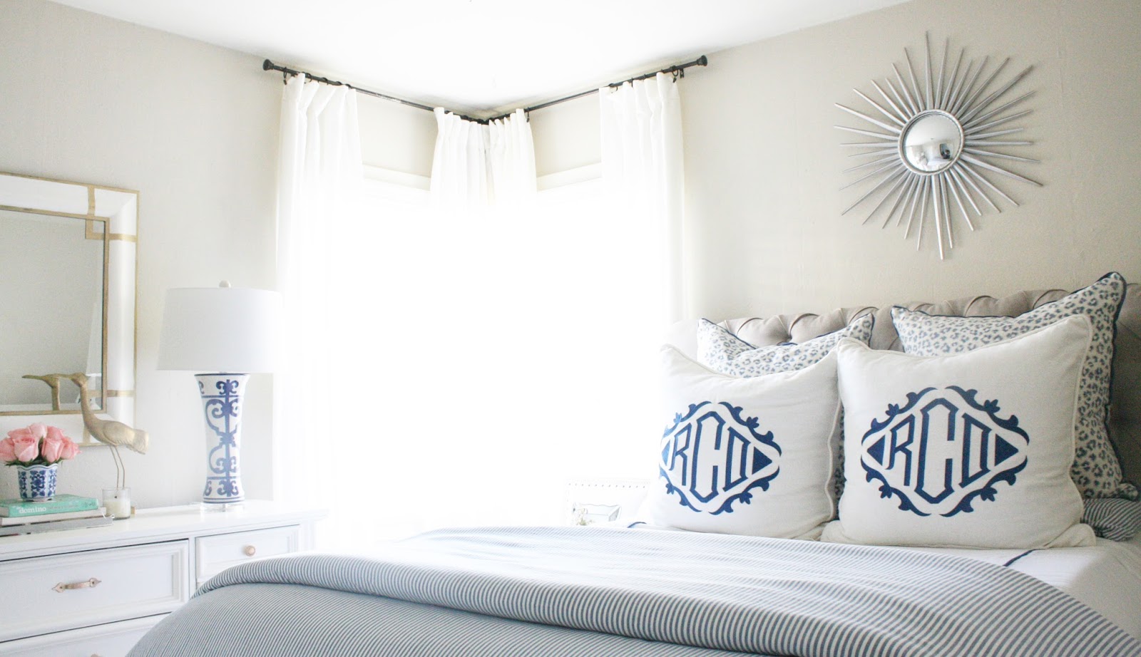 Get The Look Master Bedroom In This Particular Room The Focal Point Of E Is Bed Therefore I Splurged On Some Luxurious Monogram Pillows Done By Fabulous