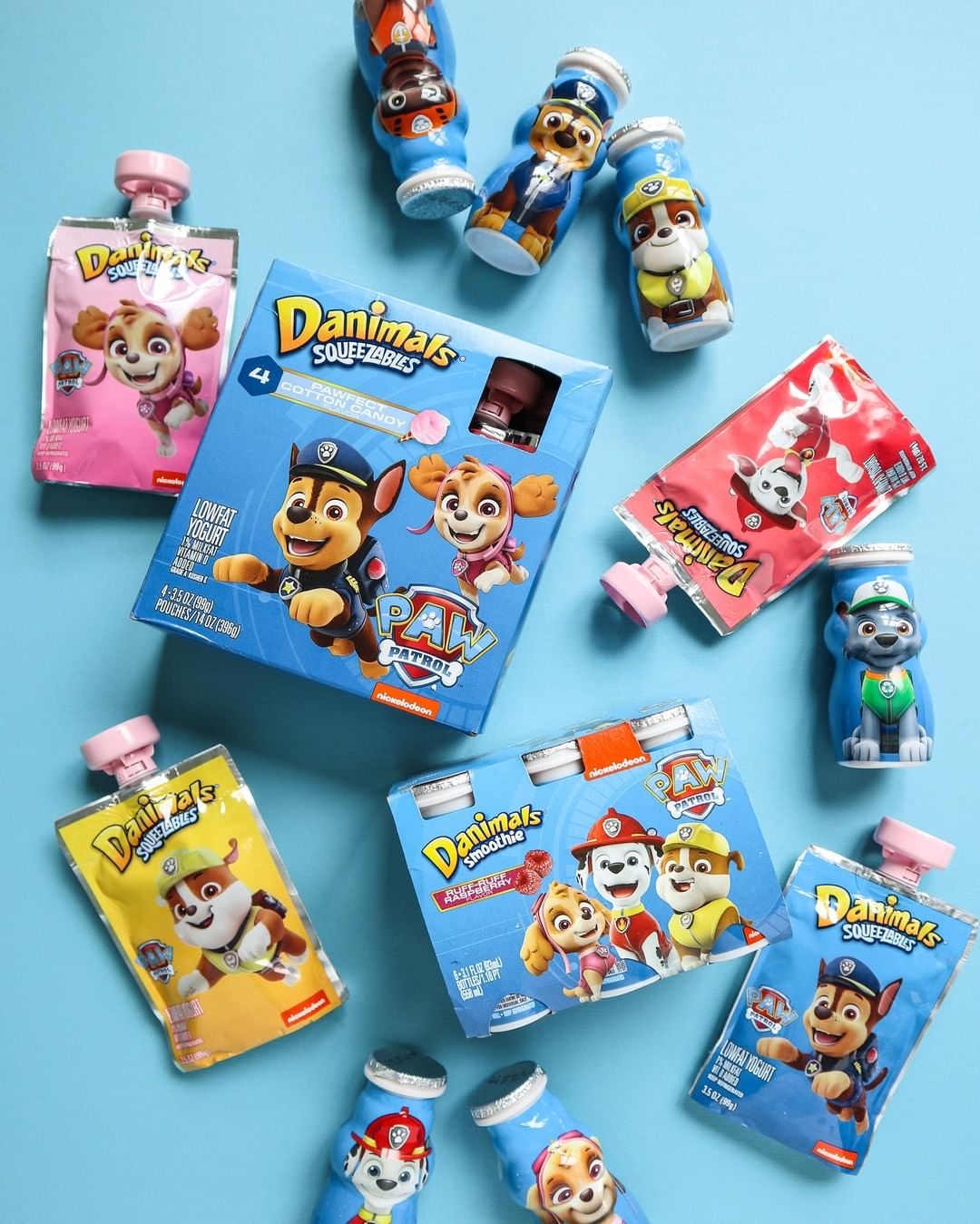 NickALive! PAW Patrol Danimals Yogurt Pouches and Smoothie Bottles Now Available at Walmart