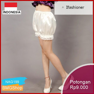 NAG199 Celana Wanita Bloomer Pof Labu Satin Renda Murah Bmgshop