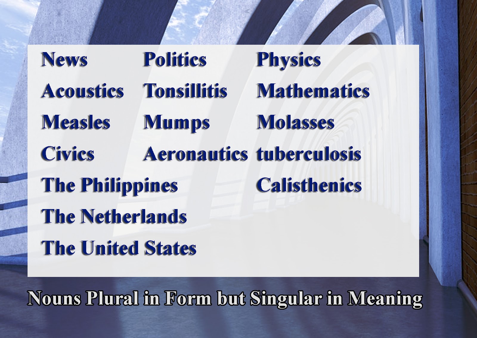 Nouns Plural In Form But Singular In Meaning 10 Examples Kalimat Blog