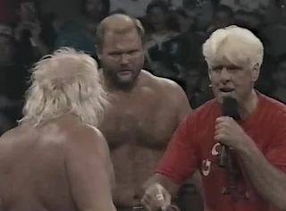 WCW SUPERBRAWL VI 1996 - Ric Flair told Arn Anderson and Taskmaster to work together to destroy Hogan and Savage