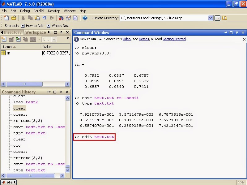 Product Design Engineering: MATLAB Tutorial - MATLAB Matrix main ...