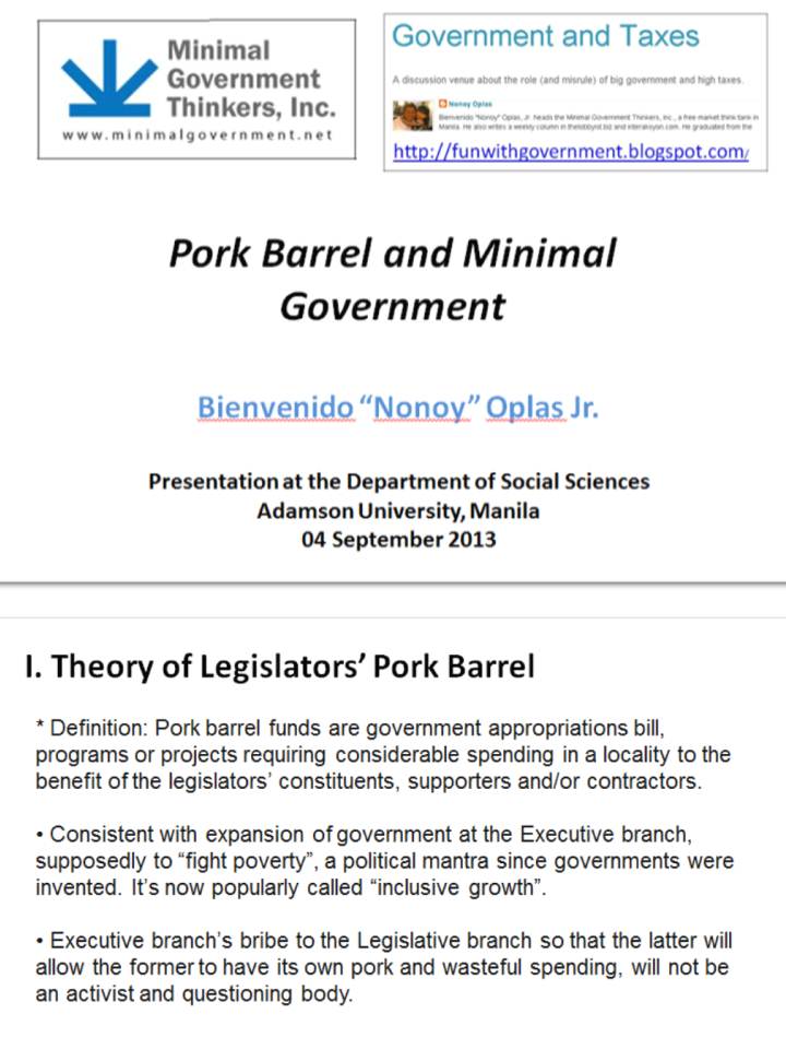 Government and Taxes Pork Barrel 7 Presentation at Adamson University