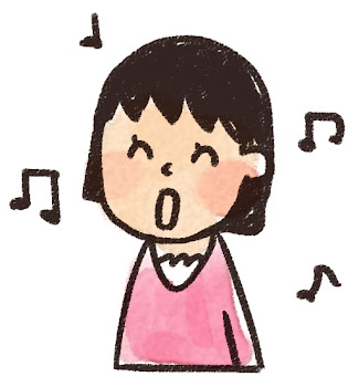 歌をうたう女の子のイラスト（合唱）