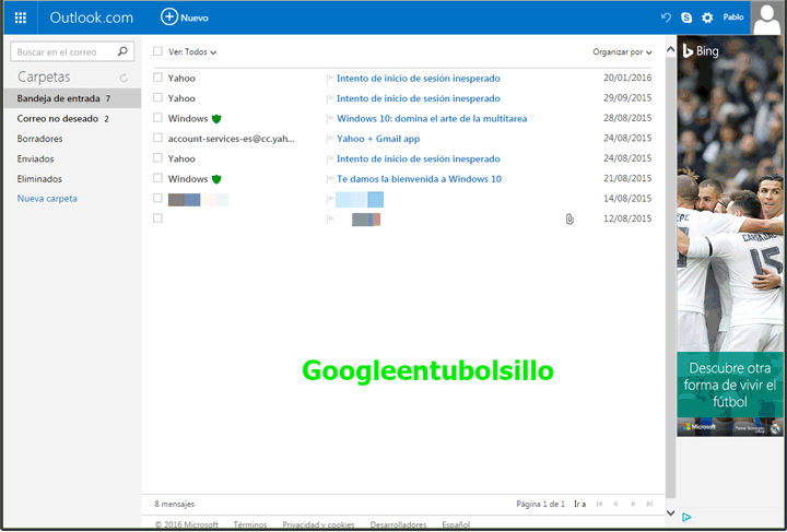 Reenviar correo de Outlook a Gmail
