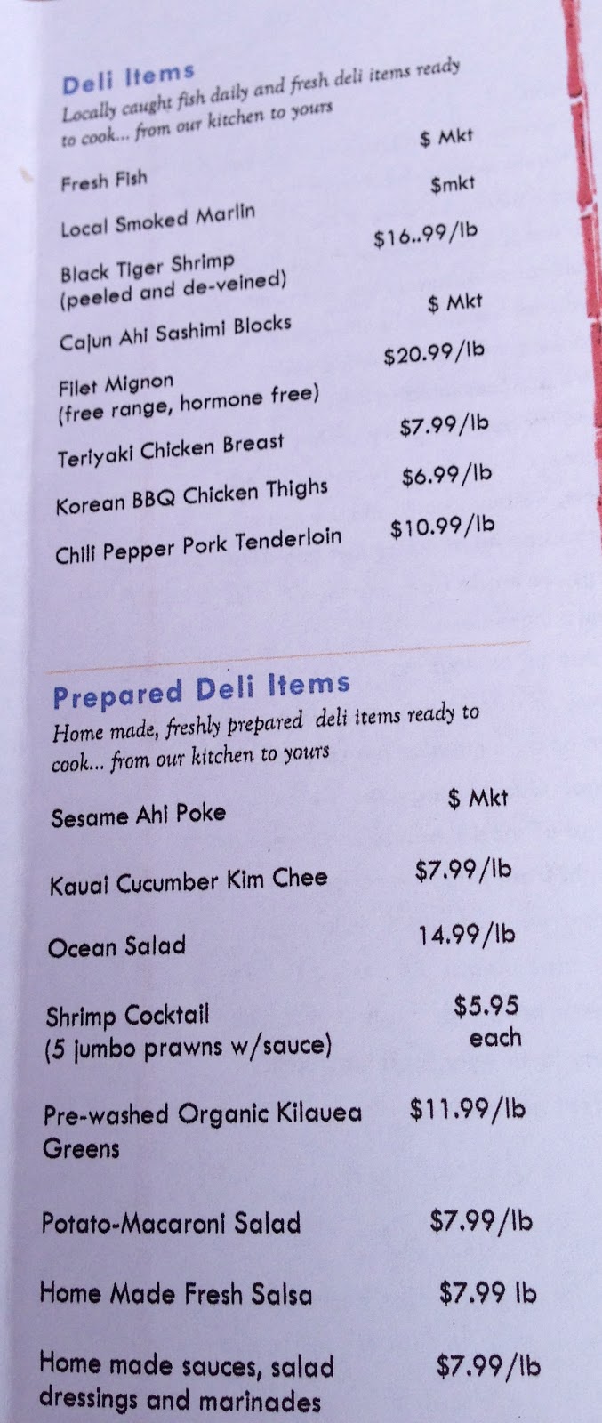 GREAT EATS HAWAII KILAUEA FISH MARKET KAPAA, KAUAI