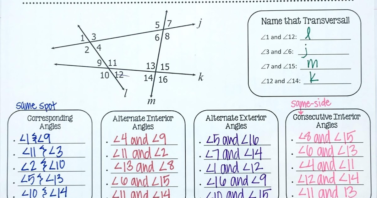Parallel Lines INB Pages | Mrs. E Teaches Math