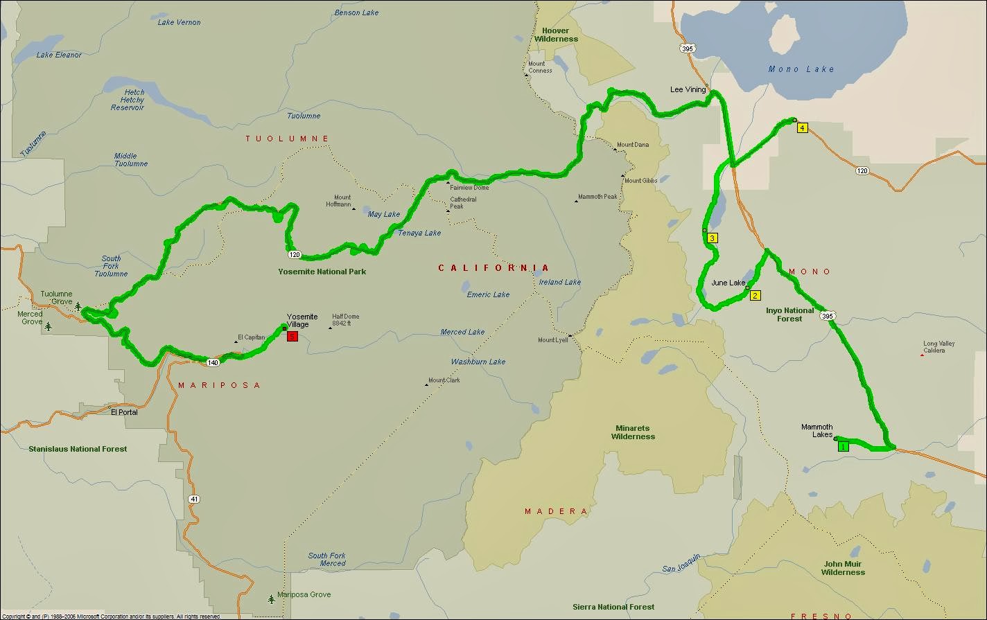 Vakantie USA 2004 30 juli Mammoth Lakes Yosemite