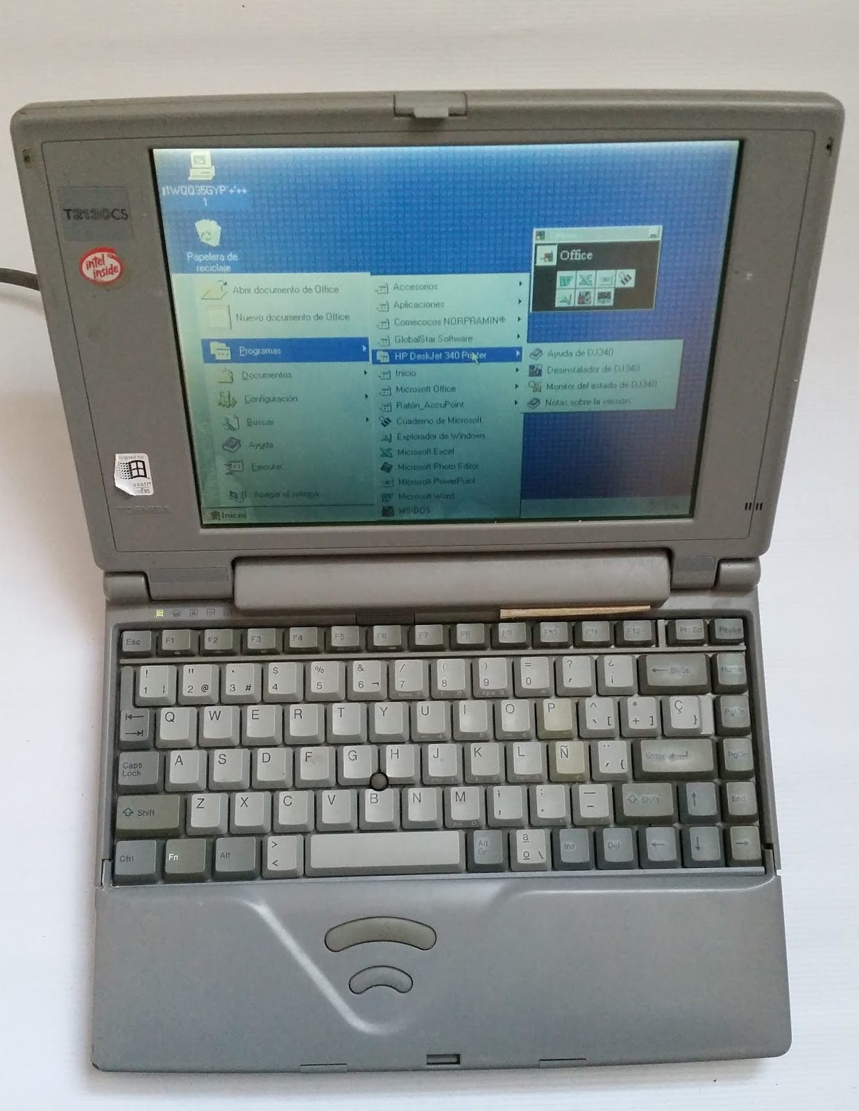 Optimization: Toshiba satellite T2130cs vintage laptop computer windows 95.