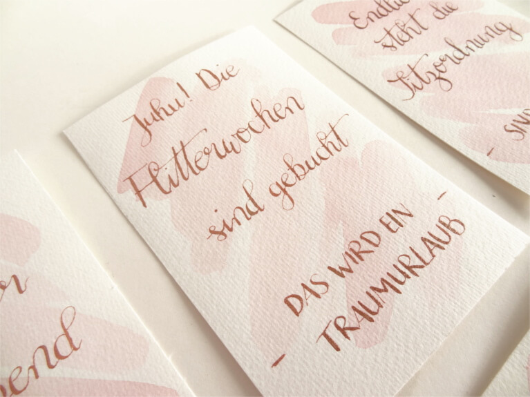 DIY Meilensteinkarten Hochzeit Hochzeitsplanung DIY-Braut mit Kalligrafie
