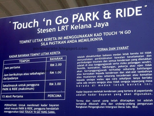Kelana Jaya LRT Station Parking Rate | Parking Rate