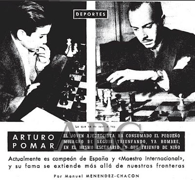 Primera página del artículo en ABC sobre Arturo Pomar de 1957