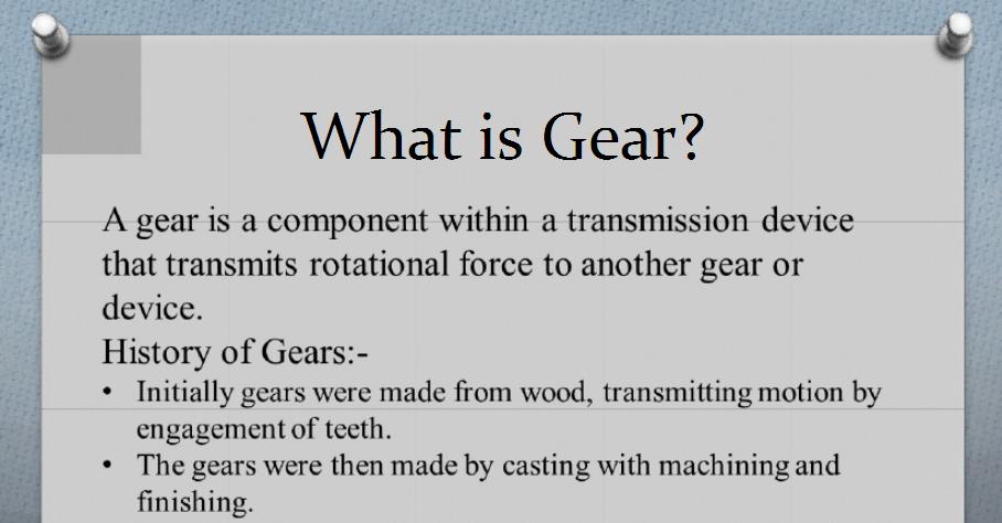 Gears & Gearbox - MechanicsTips