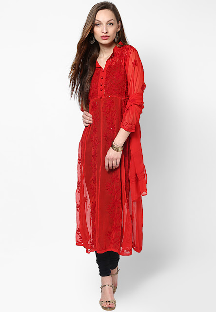 10 Gorgeous Red Kurtis Every Girl Would Love To Have In Her Wardrobe ...