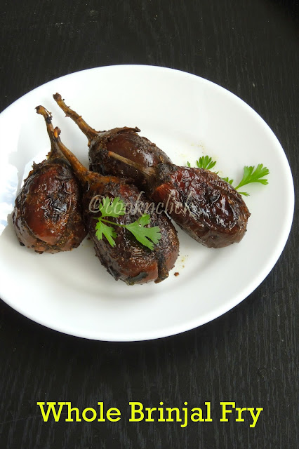 Quick brinjal fry, whole brinjal fry