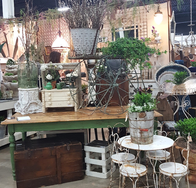 Blackbird Vintage Design at Remnants of the Past large booth filled with beautiful vintage treasures
