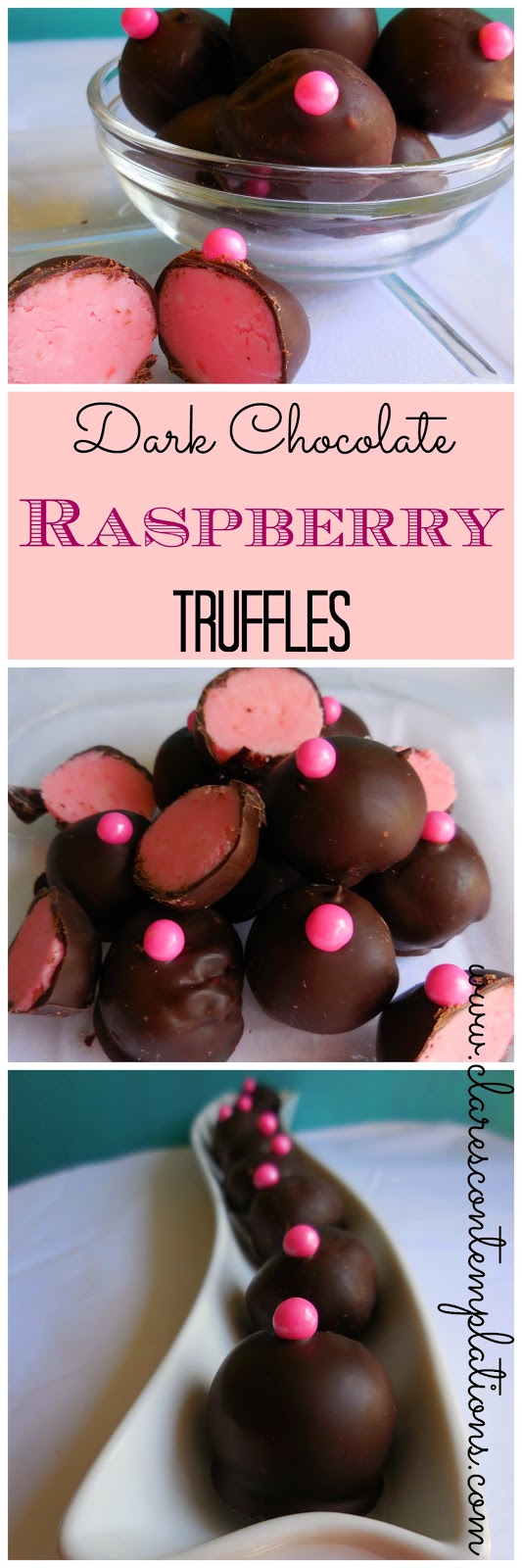 Clare's Contemplations Dark Chocolate Raspberry Truffles